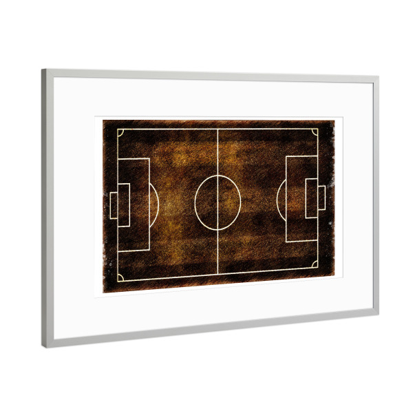 Poster mit Rahmen Silber "Football pitch soccer art" artboxONE - Sport,Sport / Fußball