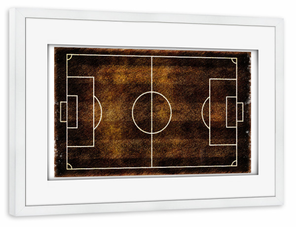 Poster mit Rahmen weiß "Football pitch soccer art" artboxONE - Sport,Sport / Fußball