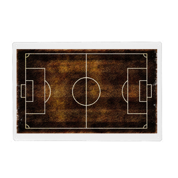 Metall Poster "Football pitch soccer art" artboxONE - Sport,Sport / Fußball
