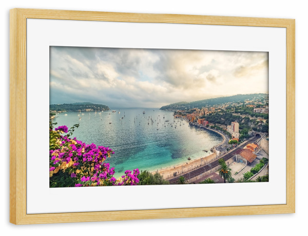 Poster mit Rahmen kiefer "Coastal Village" artboxONE - Natur,Reise,Architektur,Reise / Strand und Meer,Reise / Länder