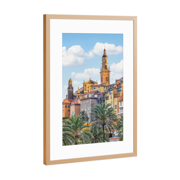 Poster mit Rahmen Kupfer "Menton Architecture" artboxONE - Städte,Reise,Architektur,Reise / Länder