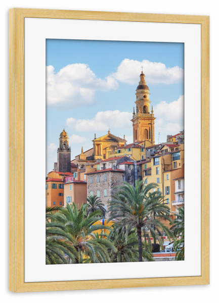 Poster mit Rahmen kiefer "Menton Architecture" artboxONE - Städte,Reise,Architektur,Reise / Länder