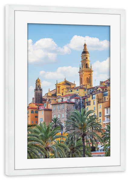Poster mit Rahmen weiß "Menton Architecture" artboxONE - Städte,Reise,Architektur,Reise / Länder