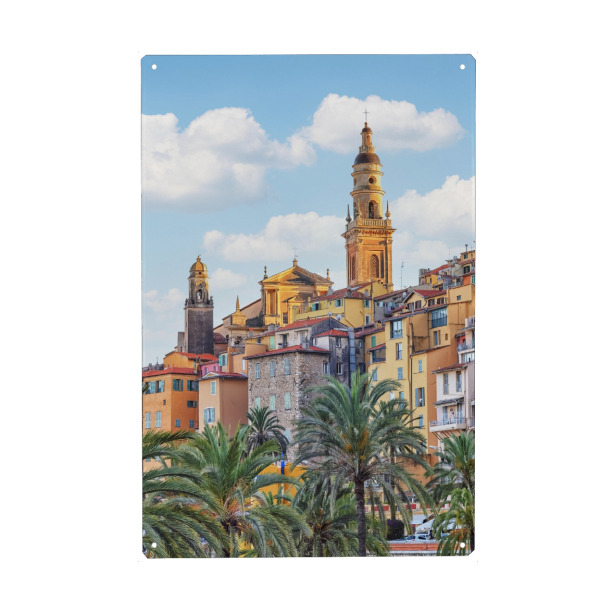 Metall Poster "Menton Architecture" artboxONE - Städte,Reise,Architektur,Reise / Länder
