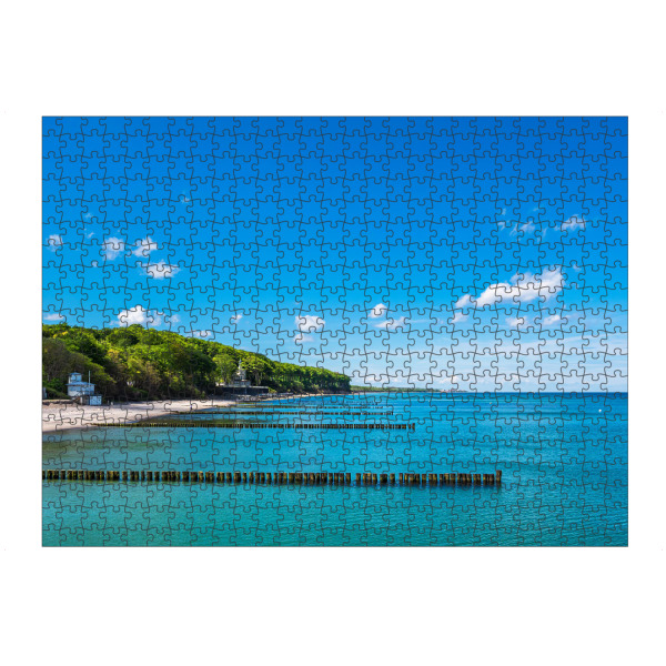 artboxONE Puzzle "Buhnen, Wald und Meer" artboxONE - Natur,Reise,Reise / Strand und Meer