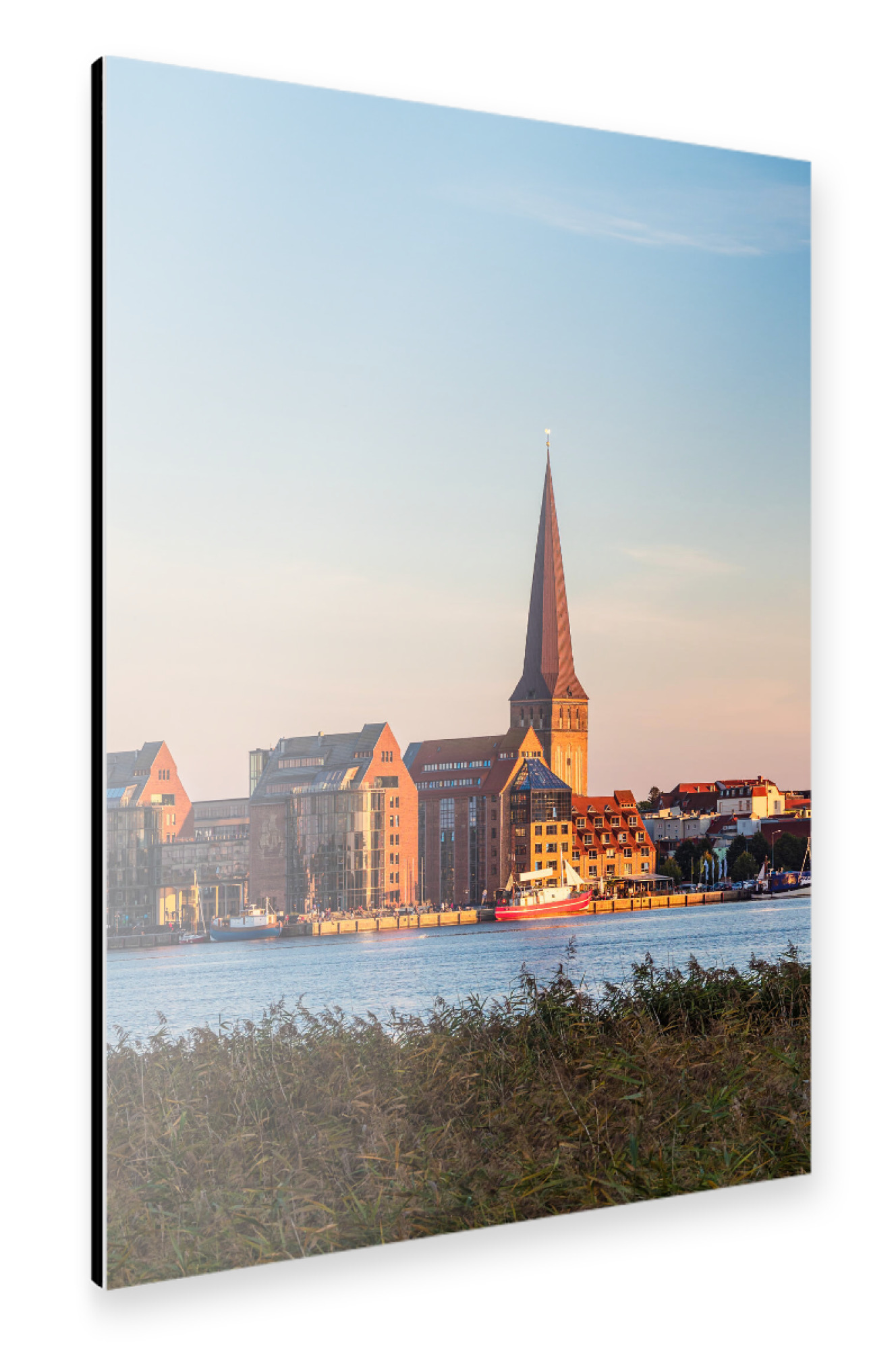 Alu-Dibond "Petrikirche im Abendlicht" 75x50 cm artboxONE