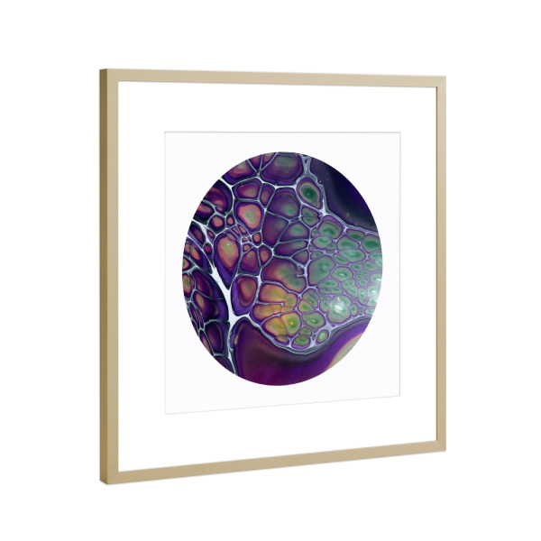 Poster mit Rahmen Gold "Cell Art - the dark time" artboxONE - Abstrakt