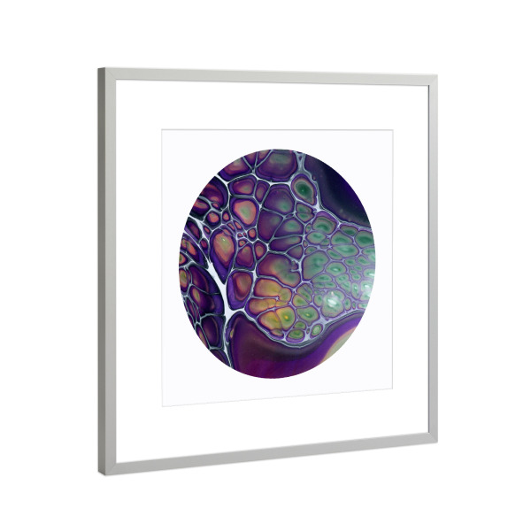 Poster mit Rahmen Silber "Cell Art - the dark time" artboxONE - Abstrakt