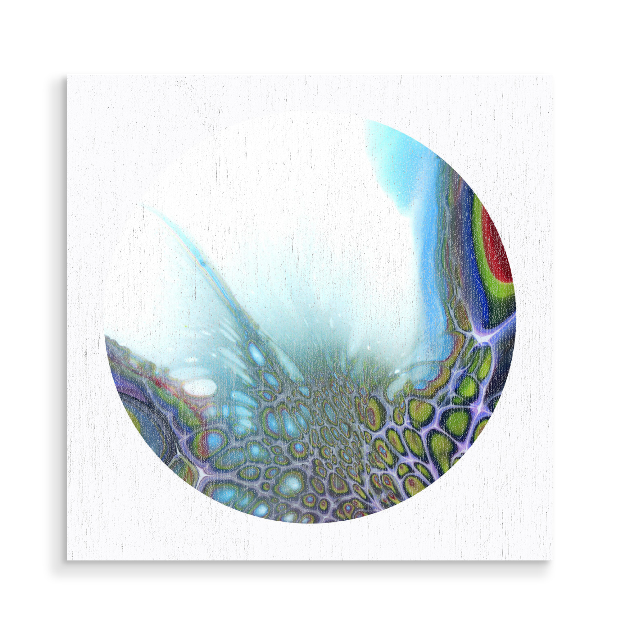 Holzbild "Light blue - some green Cells" artboxONE - Abstrakt