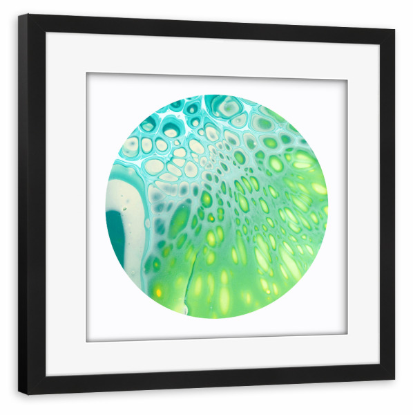 Poster mit Rahmen schwarz "Grass Green Cells" artboxONE - Abstrakt