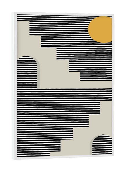 Poster mit weißem Rahmen "Black Stripes Desert" artboxONE - Natur,Geometrie