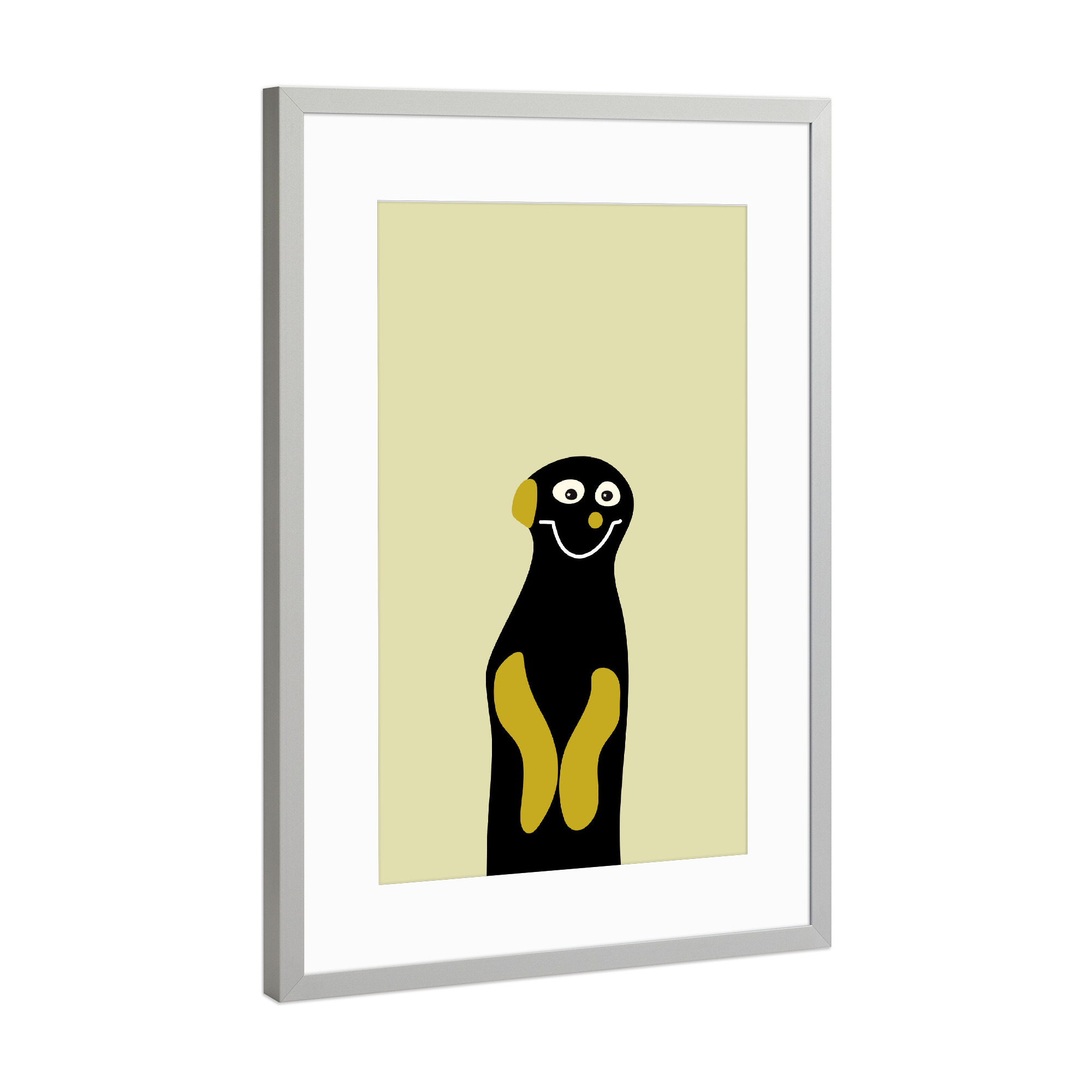 Poster mit Rahmen Silber "Erdmännchen Tierportrait" artboxONE - Für Kinder,Tiere