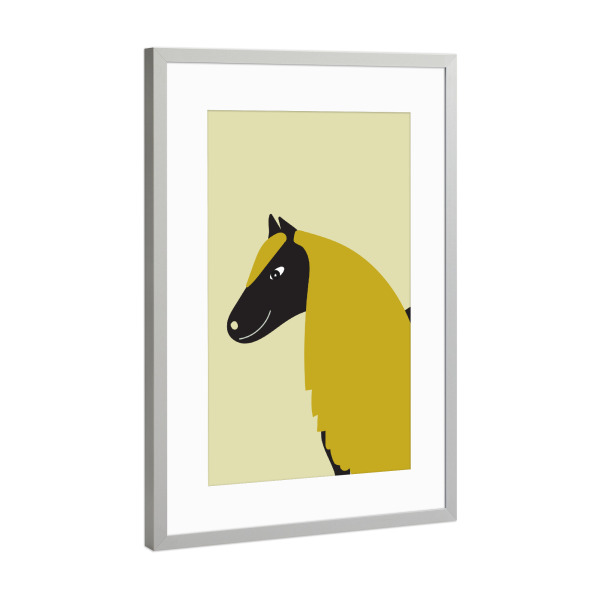 Poster mit Rahmen Silber "Pferd Tierportrait" artboxONE - Für Kinder,Tiere
