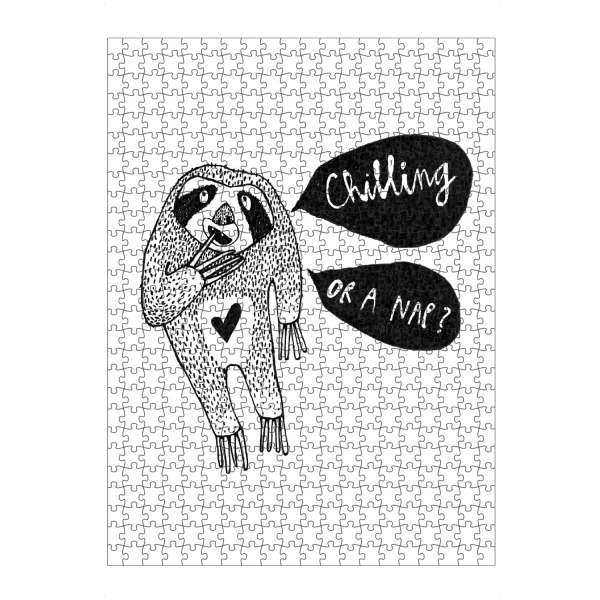 artboxONE Puzzle "Lea Schulze - Chilling Faultier" artboxONE - Typografie,Tiere,Schwarzweiß,Lustig