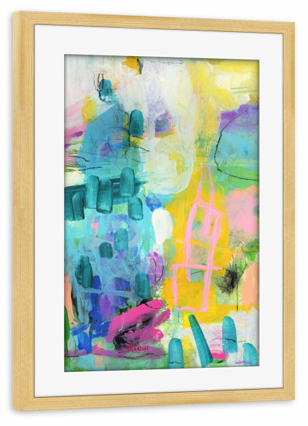 Poster mit Rahmen kiefer "Marisol Evora - Wild Lake" artboxONE - Abstrakt - Farbe,Farbenfroh,Bunt,Leben,Lebendig,Abstrakt,Colorful