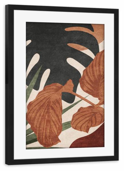 Poster mit Rahmen schwarz "Tunaboylu - Dschungelblätter" artboxONE - Natur,Floral
