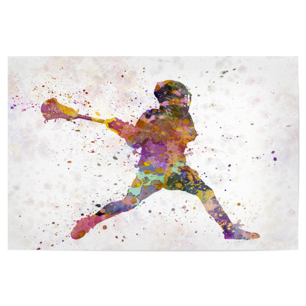 Poster 30x20 cm "Lacrosse Man Player-a" artboxONE - Sport - Sport,Sports,Color,Illustration,Watercolor,Competition,Lacrosse,Sticks,Ball