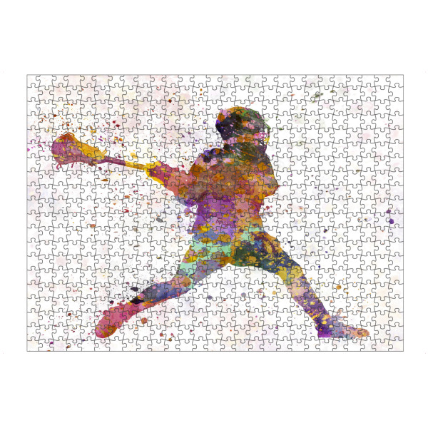 Puzzle Ravensburger "Lacrosse Man Player-a" artboxONE - Sport - Sport,Sports,Color,Illustration,Watercolor,Competition,Lacrosse,Sticks,Ball