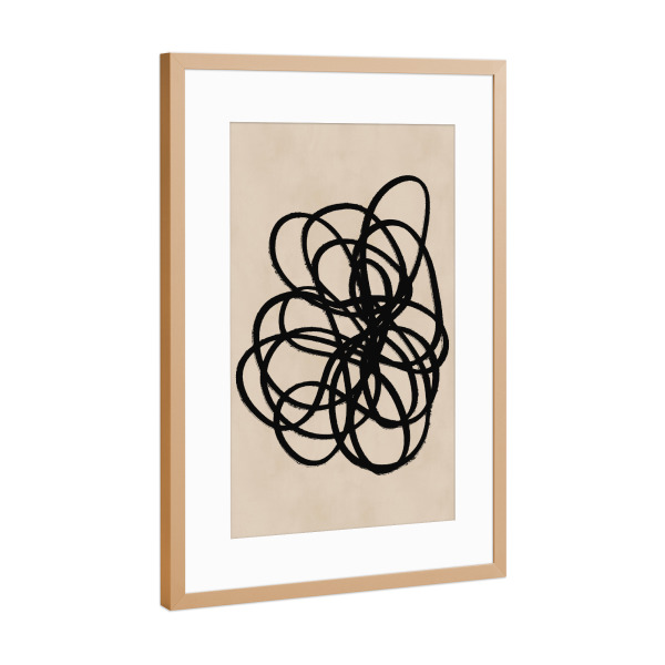 Poster mit Rahmen Kupfer "ABSTRACT DOODLE" artboxONE - Abstrakt,Geometrie - Scribble,Doodle,Abstract,Lines,Abstrakt,Geometrie,Geometry,Formen