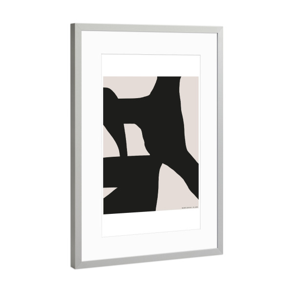 Poster mit Rahmen Silber "MEETING OF FORMS" artboxONE - Abstrakt,Geometrie