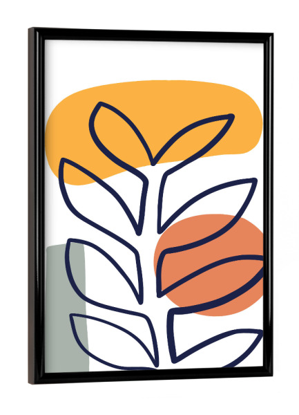 Poster mit schwarzem Rahmen "Crop branch" artboxONE - Natur,Floral,Abstrakt,Geometrie