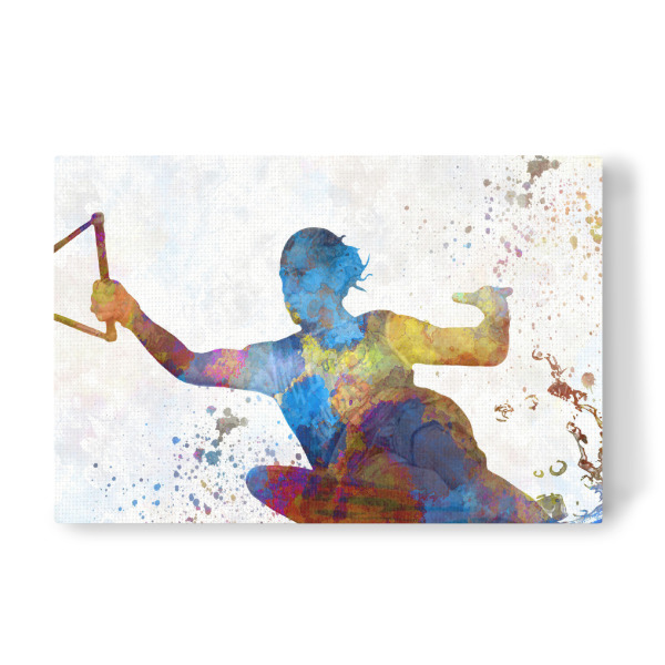 Leinwandbild "Water skiing in watercolor-c" artboxONE - Sport - Sport,Sports,Color,Illustration,Ski,Waterski,Jump,Colorful,Water