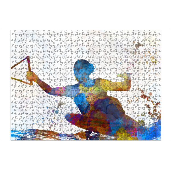 Puzzle Ravensburger "Water skiing in watercolor-c" artboxONE - Sport - Sport,Sports,Color,Illustration,Ski,Waterski,Jump,Colorful,Water - Bild sport