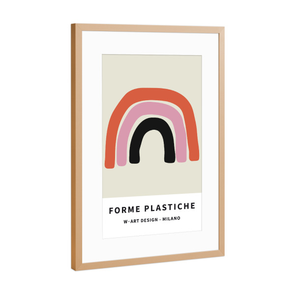 Poster mit Rahmen Kupfer "FORME PLASTICHE - THE RAINBOW" artboxONE - Für Kinder,Abstrakt
