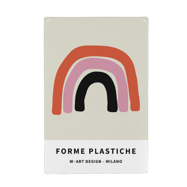 Metall Poster "FORME PLASTICHE - THE RAINBOW" artboxONE - Für Kinder,Abstrakt