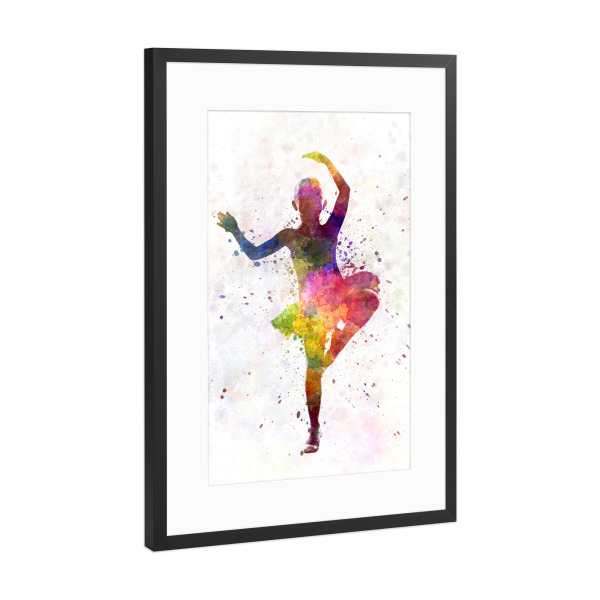 Poster mit Rahmen Schwarz (Metallic) "Ballet dancer-c" artboxONE - Sport