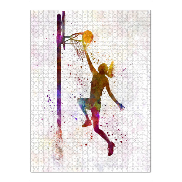 Puzzle Ravensburger "Young woman basketball player-d" artboxONE - Sport - Sport,Sports,Color,Ball,Basketball,Court,Scorer,Stadium,Basketball player