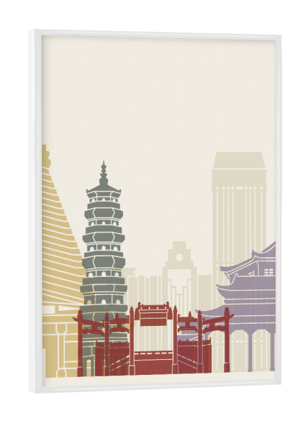 Poster mit weißem Rahmen "Zhongshan skyline" artboxONE - Städte,Architektur