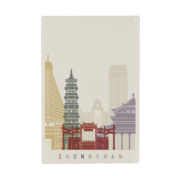 Holzbild "Zhongshan skyline" artboxONE - Städte,Architektur
