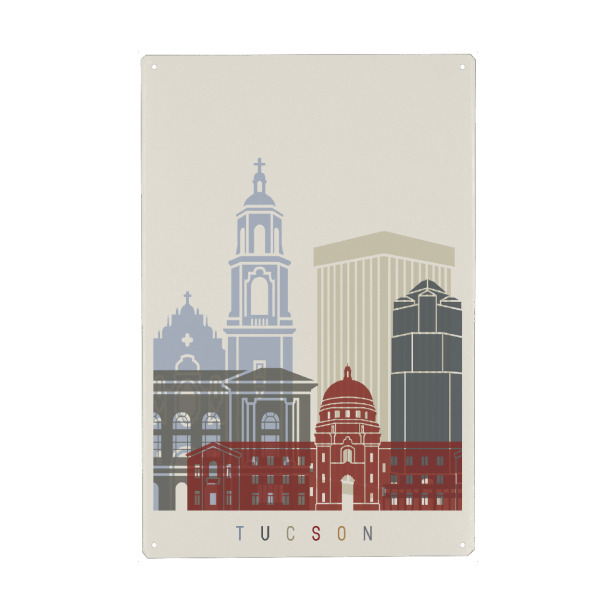 Metall Poster "Tucson skyline" artboxONE - Städte,Architektur