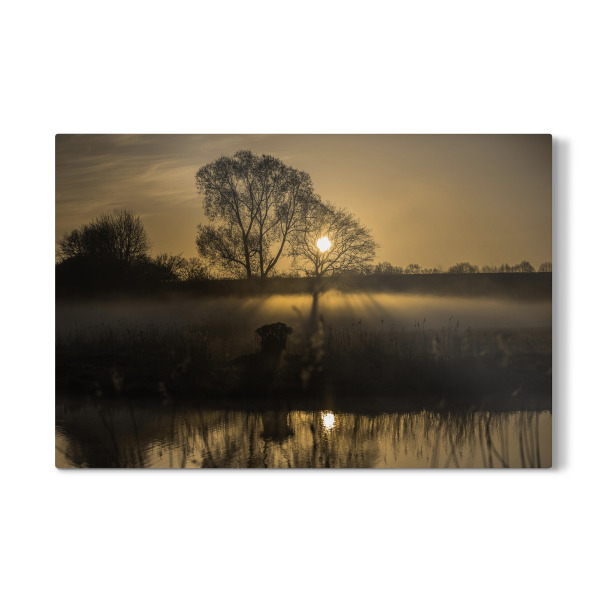 Galerie-Print "Sonnenaufgang Elbe Lübeck Kanal" 30x20 cm artboxONE