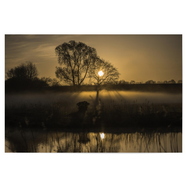 Poster 30x20 cm "Sonnenaufgang Elbe Lübeck Kanal" artboxONE - Natur,Reise / Länder