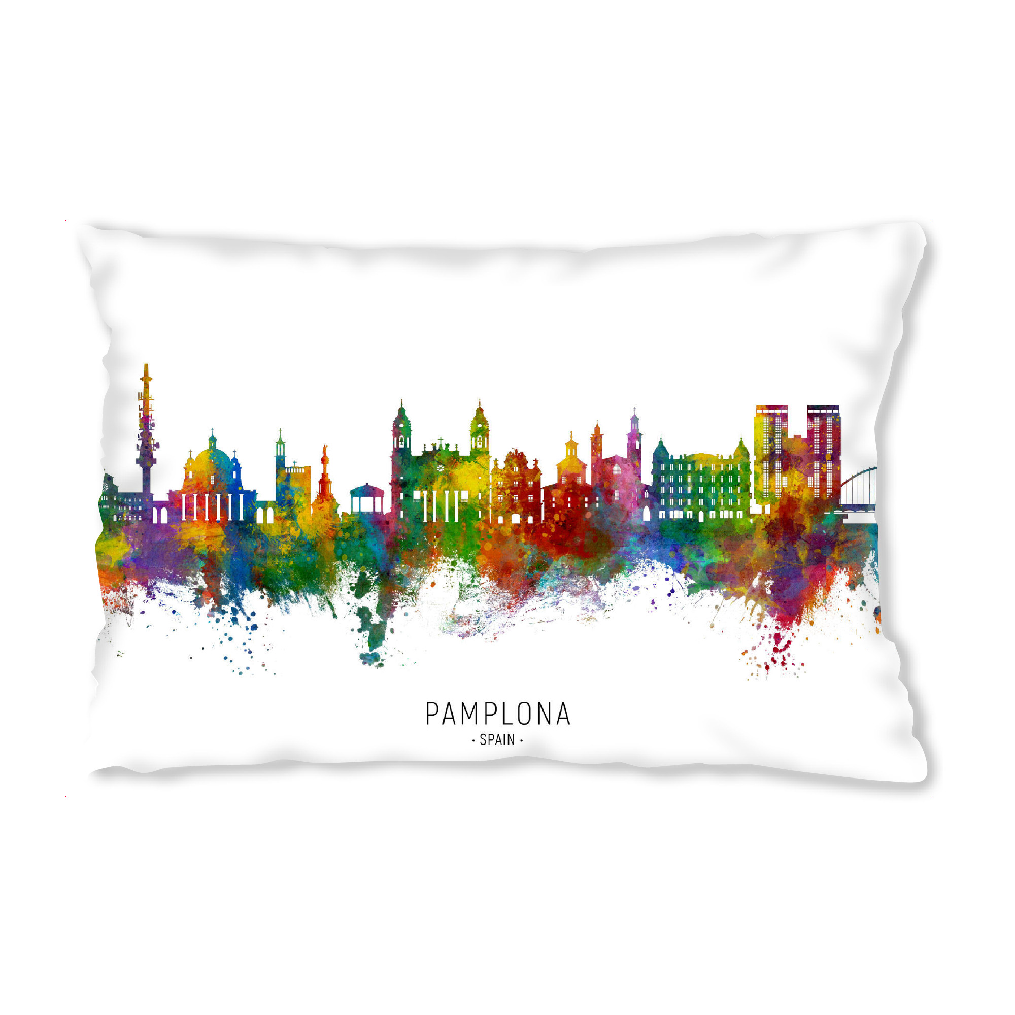 Design-Kissen "Pamplona Spain Skyline txt" artboxONE - Städte