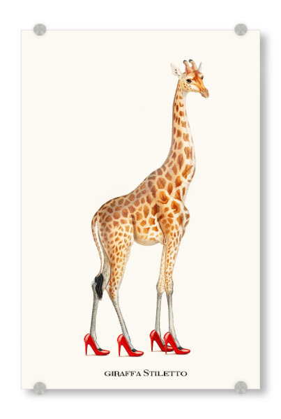 Acrylglasbild "Giraffa Stiletto" artboxONE - Tiere,Lustig