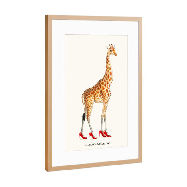 Poster mit Rahmen Kupfer "Giraffa Stiletto" artboxONE - Tiere,Lustig