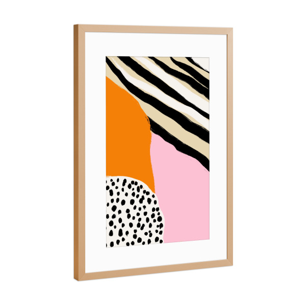 Poster mit Rahmen Kupfer "Crazy Life Art" artboxONE - Abstrakt - Colored,Boho,Dots,Crazylife,Artprint,Wildlife,Wild,Abstract,Abstrakt,Bunt,Colorful