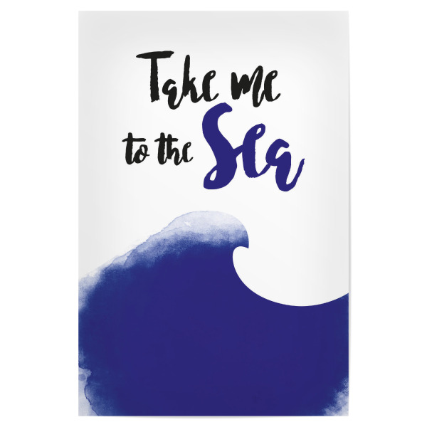 Poster 30x20 cm "Ozean Welle I Take me to the sea" artboxONE - Typografie,Natur,Reise / Strand und Meer,Lustig