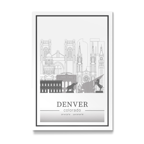 Galerie-Print "Denver skyline line art" 30x20 cm artboxONE