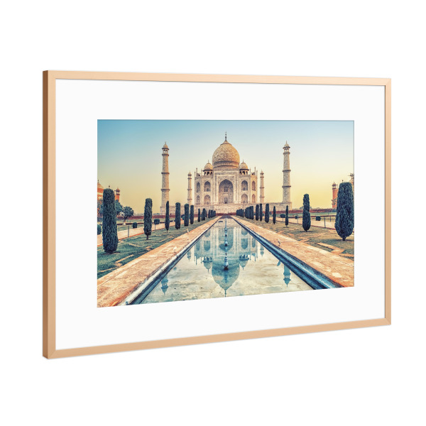 Poster mit Rahmen Kupfer "Beautiful Taj Mahal" artboxONE - Städte,Reise,Architektur,Reise / Asien,Reise / Länder