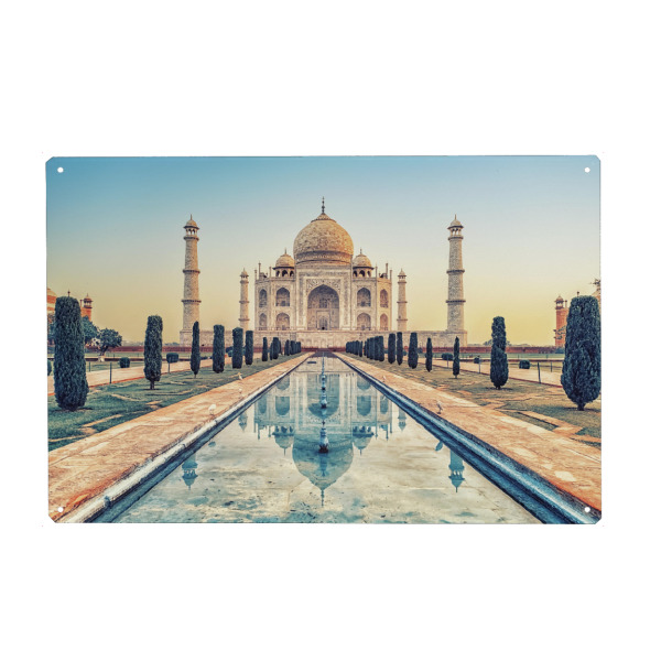 Metall Poster "Beautiful Taj Mahal" artboxONE - Städte,Reise,Architektur,Reise / Asien,Reise / Länder