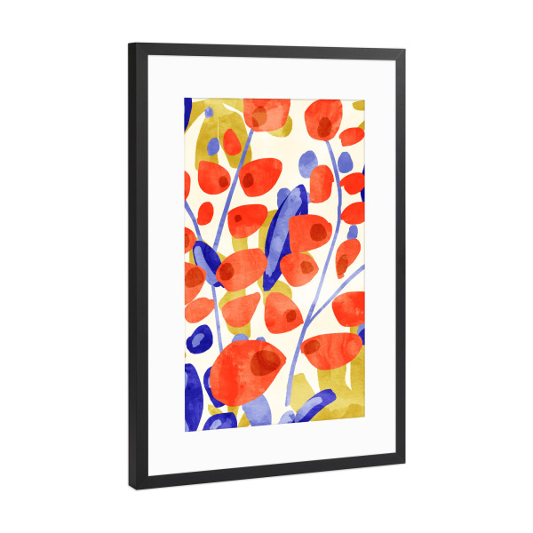 Poster mit Rahmen Schwarz (Metallic) "All Good Things Are Wild & Free" artboxONE - Natur,Floral