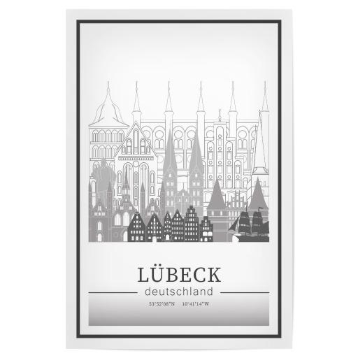 Lubeck skyline line art