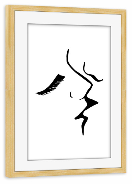Poster mit Rahmen kiefer "The Kiss abstract couple" artboxONE - Abstrakt,Menschen,Liebe