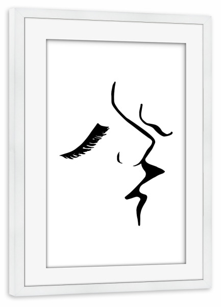 Poster mit Rahmen weiß "The Kiss abstract couple" artboxONE - Abstrakt,Menschen,Liebe