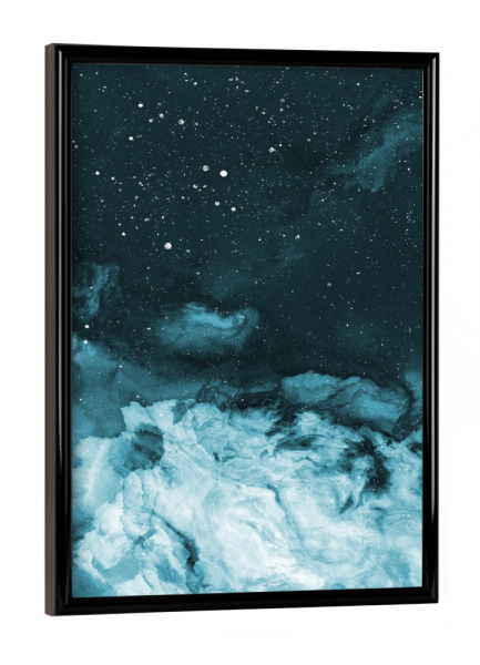 Poster mit schwarzem Rahmen "Blue Mindfulness" artboxONE - Natur,Abstrakt,Galaxy