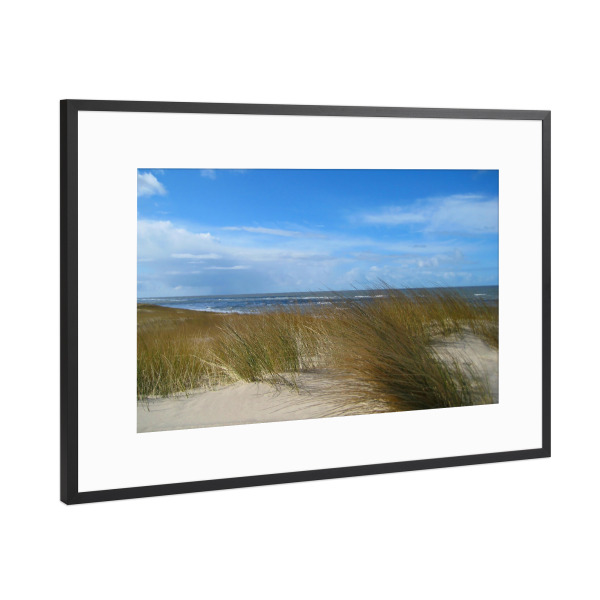 Poster mit Rahmen Schwarz (Metallic) "Dünen im Wind" artboxONE - Natur,Reise,Reise / Strand und Meer